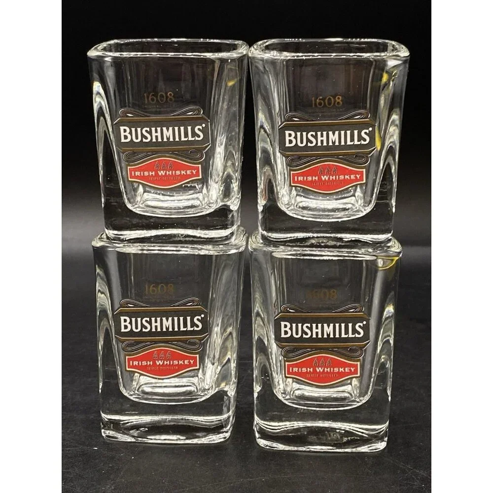 BUSHMILLS 1608 Shot Glasses Square Triple Distilled slot 4